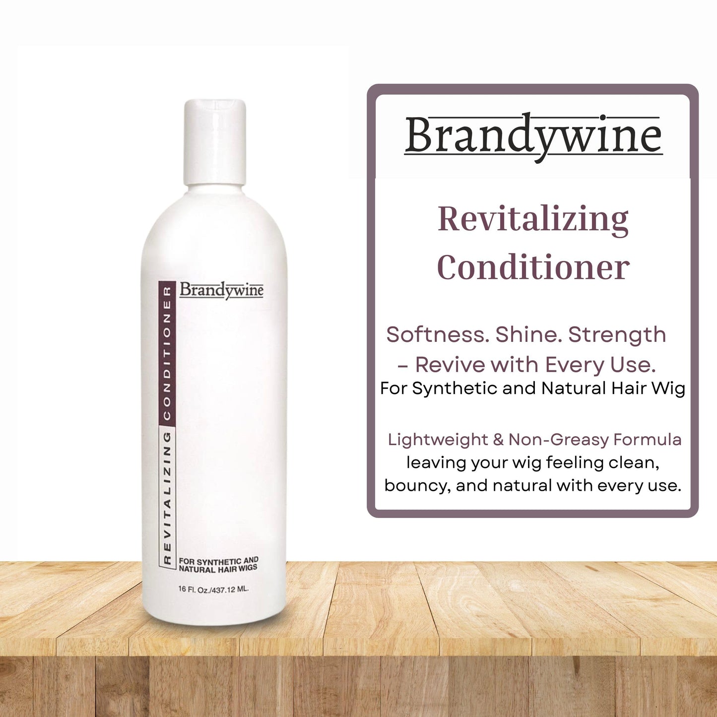 Brandywine Revitalizing Conditioner – For Synthetic & Natural Hair Wigs, 16 Ounces