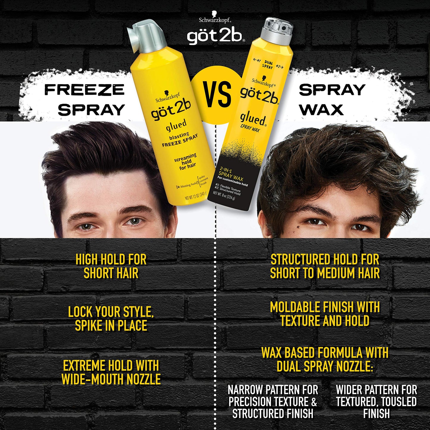 Got2b Glued Blasting Freeze Hairspray, 12 oz, Pack of 2