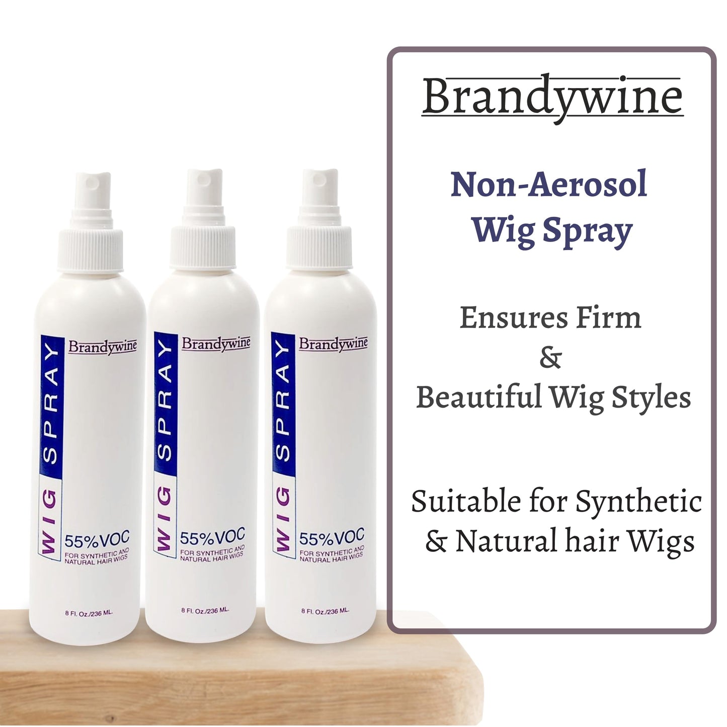 Brandywine Non-Aerosol Wig Spray for Synthetic and Natural Hair Wigs (1 Pack)
