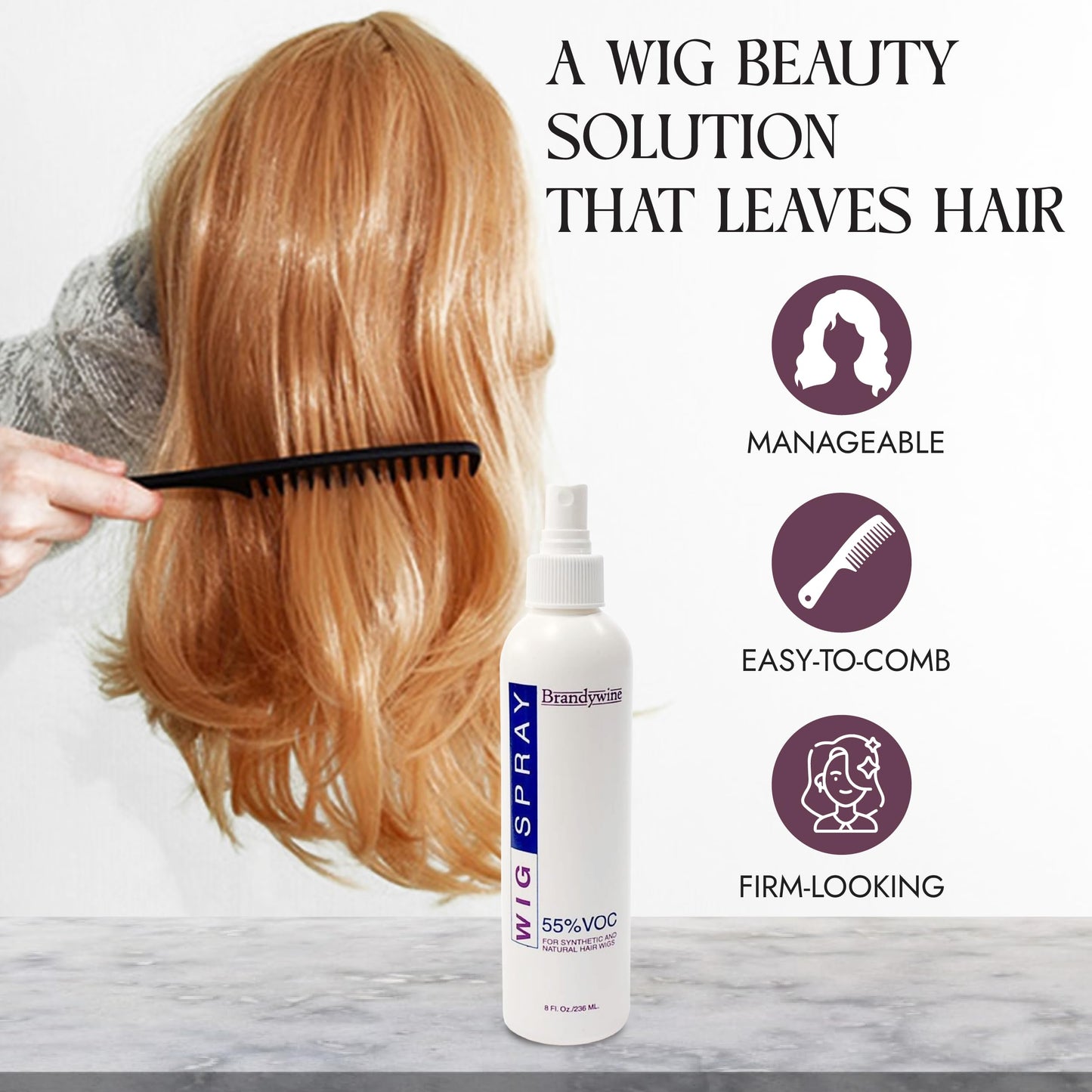 Brandywine Non-Aerosol Wig Spray for Synthetic and Natural Hair Wigs (1 Pack)